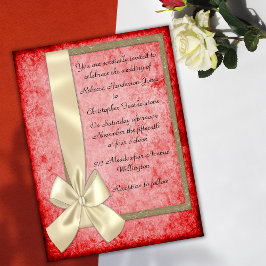Einladungen zu Vintagen Cream Ribbon und Roten Hoc
