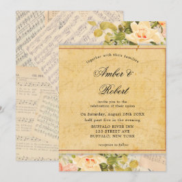 Einladungen zu Vintagen Musical Floral Wedding