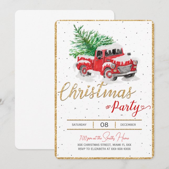 Einladungen zu Weihnachten (Vorne/Hinten)