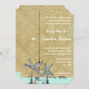 Einladungen zu Whimsical Vintag Bird Cage Wedding
