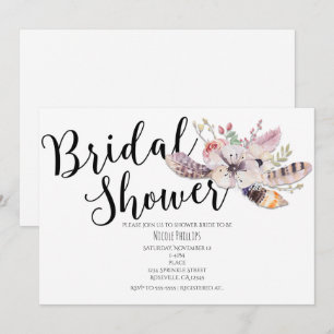 Einladungen zu White Floral Boho Chic Bridal Dusch