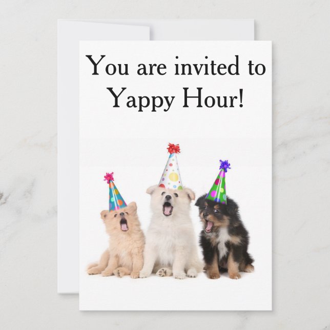 Einladungen zu Yappy Hour (Vorderseite)