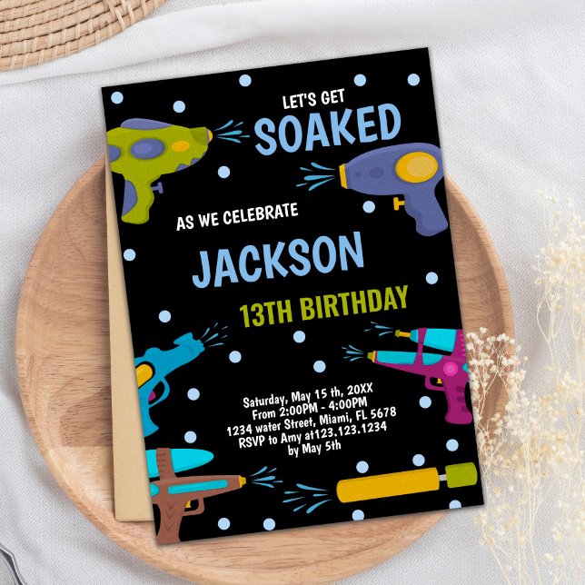 Einladungen zu Yellow Black Blue Water Gun (Yellow Black Blue Water Gun Invitations)