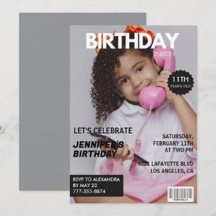 Einladungen zum 11. Geburtstag für das Titelblatt 