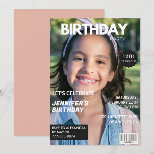 Einladungen zum 12. Geburtstag Girl Magazine Cover
