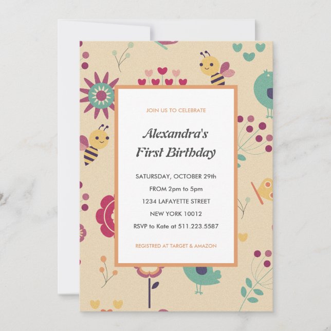 Einladungen zum 1. Bienentag Rosa Hummel (Vorderseite)