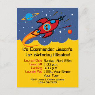 Einladungen zum 1. Geburtstag des Raketenschiffs