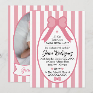 Einladungen zum 1. Geburtstag mit Little One Bow F