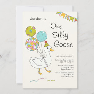Einladungen zum 1. Geburtstag von One Silly Goose