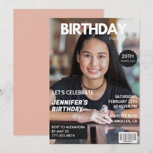 Einladungen zum 20. Geburtstag Mädchen Magazin-Cov