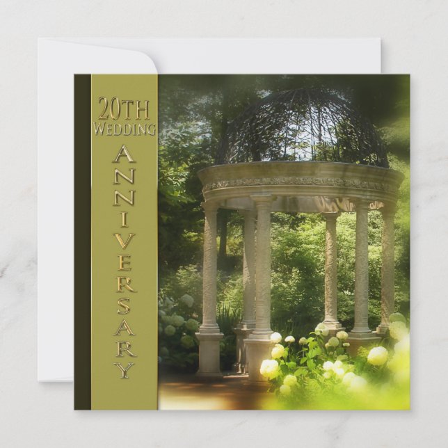 Einladungen zum 20. Hochzeitstag - Gazebo (Vorderseite)