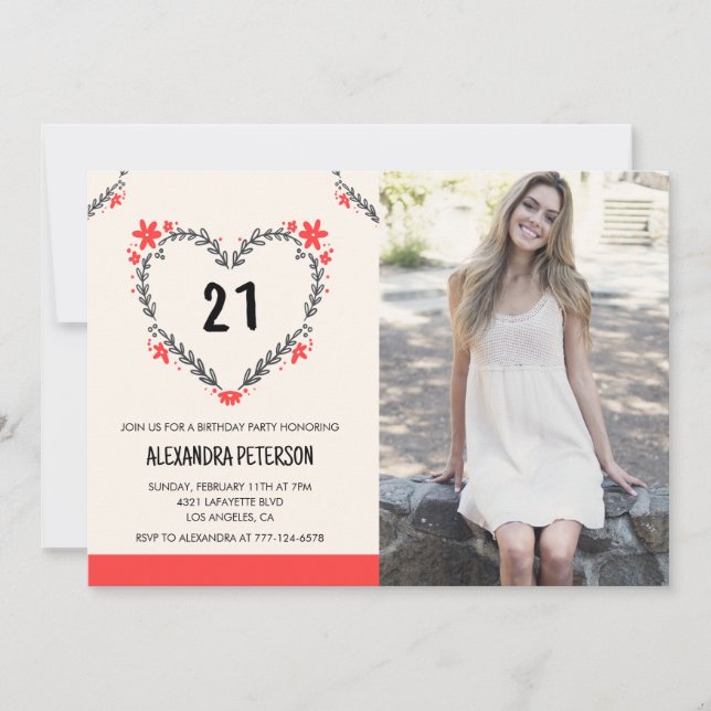 Einladungen zum 21. Geburtstag (Vorderseite)