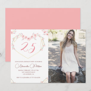 Einladungen zum 25. Geburtstag Boho Floral Foto