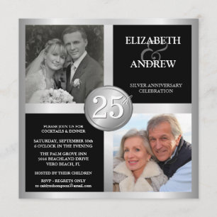 Einladungen zum 25-jährigen Jubiläum mit 2 Fotos