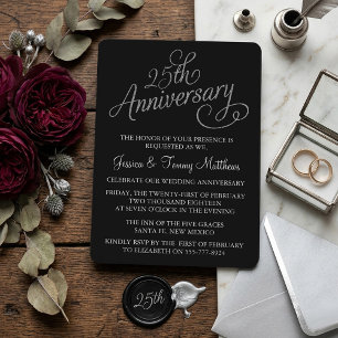 Einladungen zum 25. Silver Wedding Jubiläum