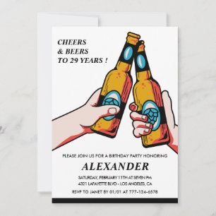 Einladungen zum 29. Geburtstag Prost und Bier Männ
