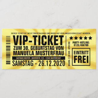 Einladungen zum 30. Geburtstag (“VIP”)