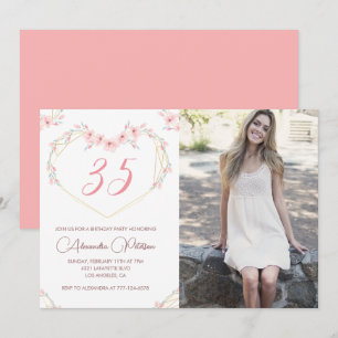 Einladungen zum 35. Geburtstag Boho Floral Foto