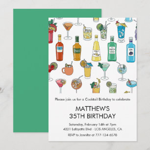 Einladungen zum 35. Geburtstag Cocktail Zeitgenöss
