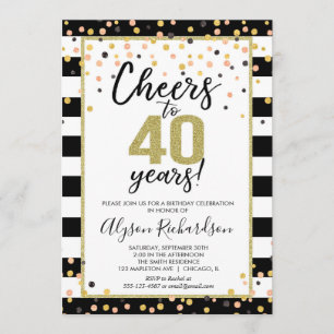 Einladungen zum 40. Geburtstag, Black and Gold Con