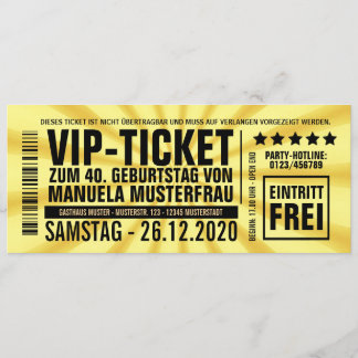 Einladungen zum 40. Geburtstag (“VIP”)