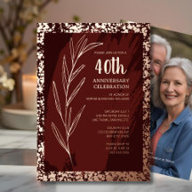 Einladungen zum 40. Hochzeitstag Einzigartige Kuns