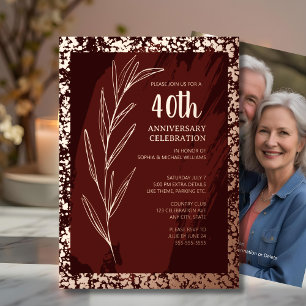 Einladungen zum 40. Hochzeitstag Einzigartige Kuns