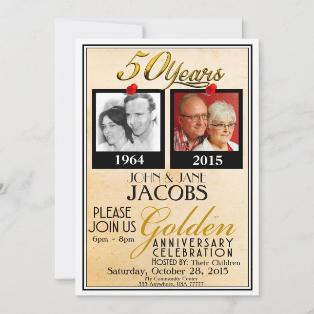 Einladungen zum 50. Hochzeitstag (Vorderseite)