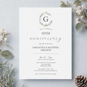 Einladungen zum 50. Hochzeitstag Botanicals