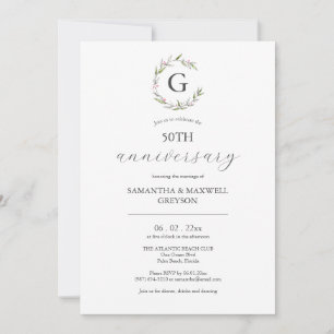 Einladungen zum 50. Hochzeitstag Botanicals