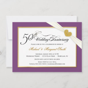 Einladungen zum 50. Hochzeitstag - Violett