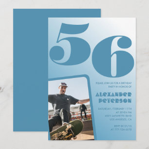 Einladungen zum 56. Geburtstag Blue Men Photo grad