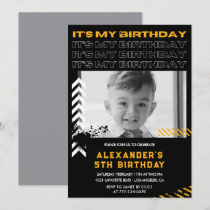 Einladungen zum 5. Geburtstag Junge Foto Spray Ans