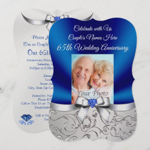 Einladungen zum 65. Hochzeitstag von Pearl Shimmer