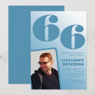 Einladungen zum 66. Geburtstag mit blauem Männerfo