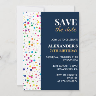 Einladungen zum 74. Geburtstag Save the Date Confe