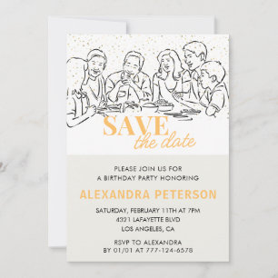 Einladungen zum 74. Geburtstag Save the Date Dinne