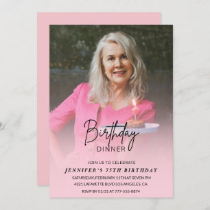 Einladungen zum 75. Geburtstag Geburtstag Abendess