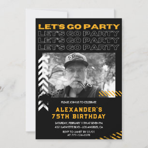 Einladungen zum 75. Geburtstag Männer Foto Spray A