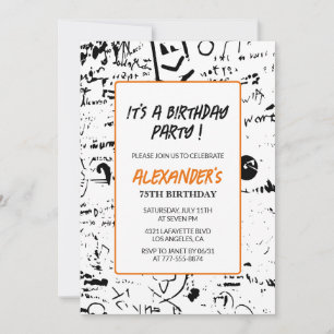 Einladungen zum 75. Geburtstag Männer Graffiti Par