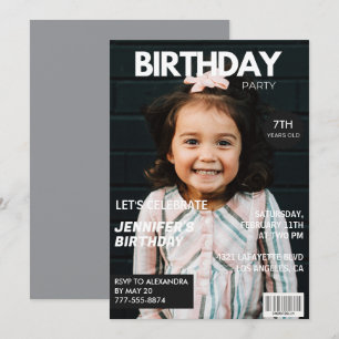 Einladungen zum 7. Geburtstag für sie Magazine Cov