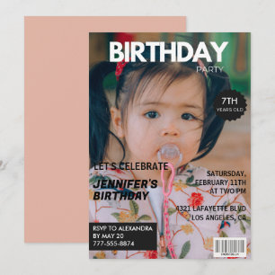 Einladungen zum 7. Geburtstag Mädchen Magazin-Cove