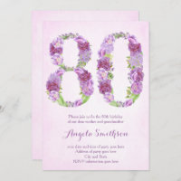 Einladungen zum 80. Geburtstag für Dame, Achtzigst