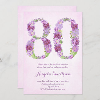 Einladungen zum 80. Geburtstag für Dame, Achtzigst