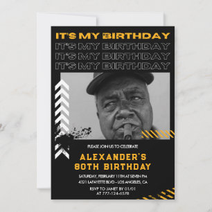 Einladungen zum 80. Geburtstag Männer Foto Spray F