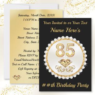 Einladungen zum 85. Geburtstag, Personalisiert