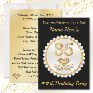 Einladungen zum 85. Geburtstag, Personalisiert