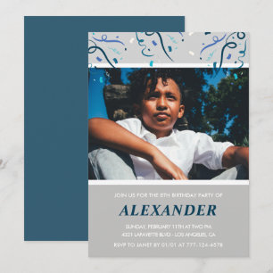 Einladungen zum 8. Geburtstag für Jungen Konfetti 