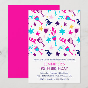 Einladungen zum 95. Geburtstag Cocktail Modern Pin
