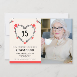 Einladungen zum 95. Geburtstag für ihr Blumenherz